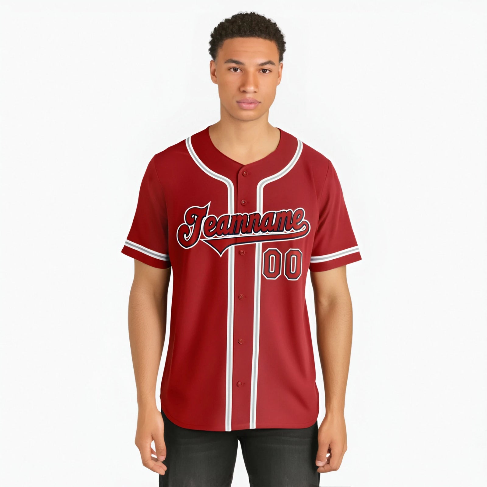 Custom Royal Red Gray Authentic Baseball Jersey