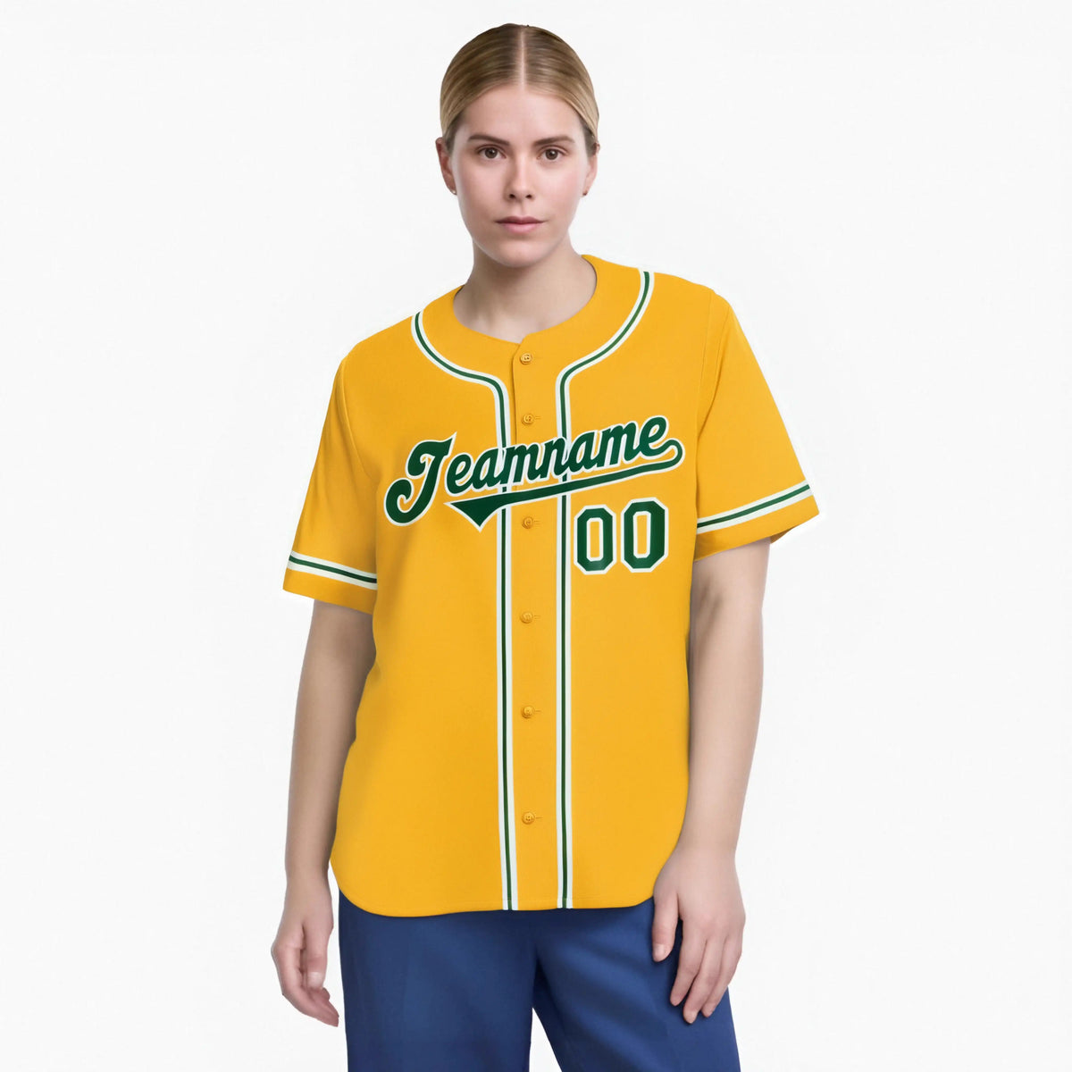 Custom Gold Green Authentic Baseball Jersey