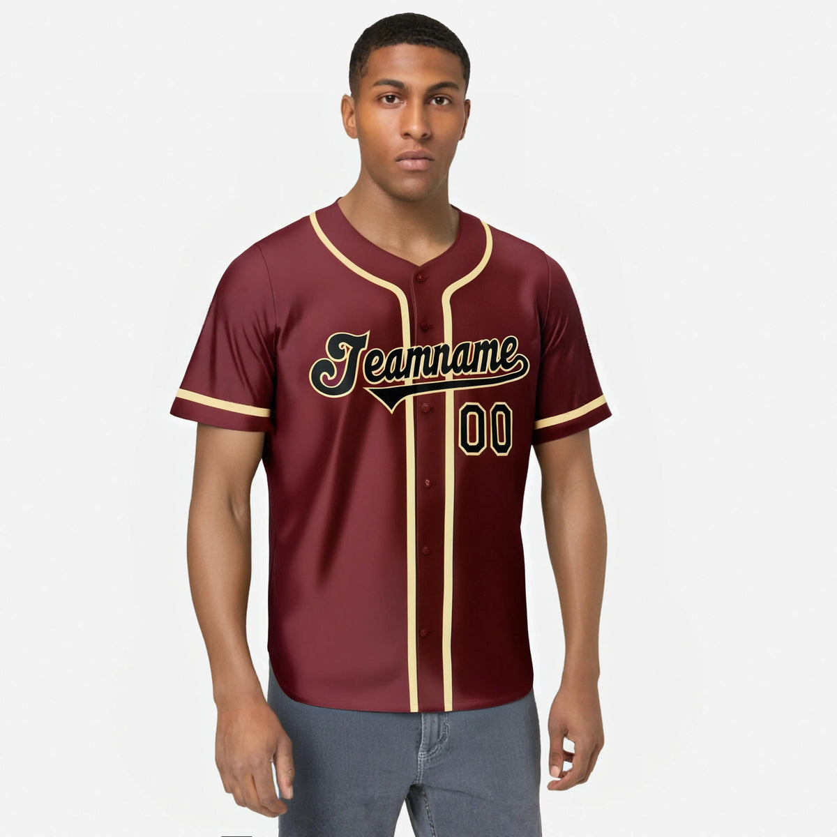 Custom Crimson Khaki Authentic Baseball Jersey
