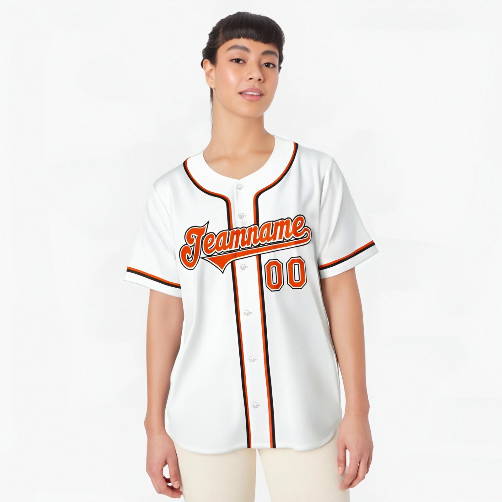 Custom White Orange Black Authentic Baseball Jersey