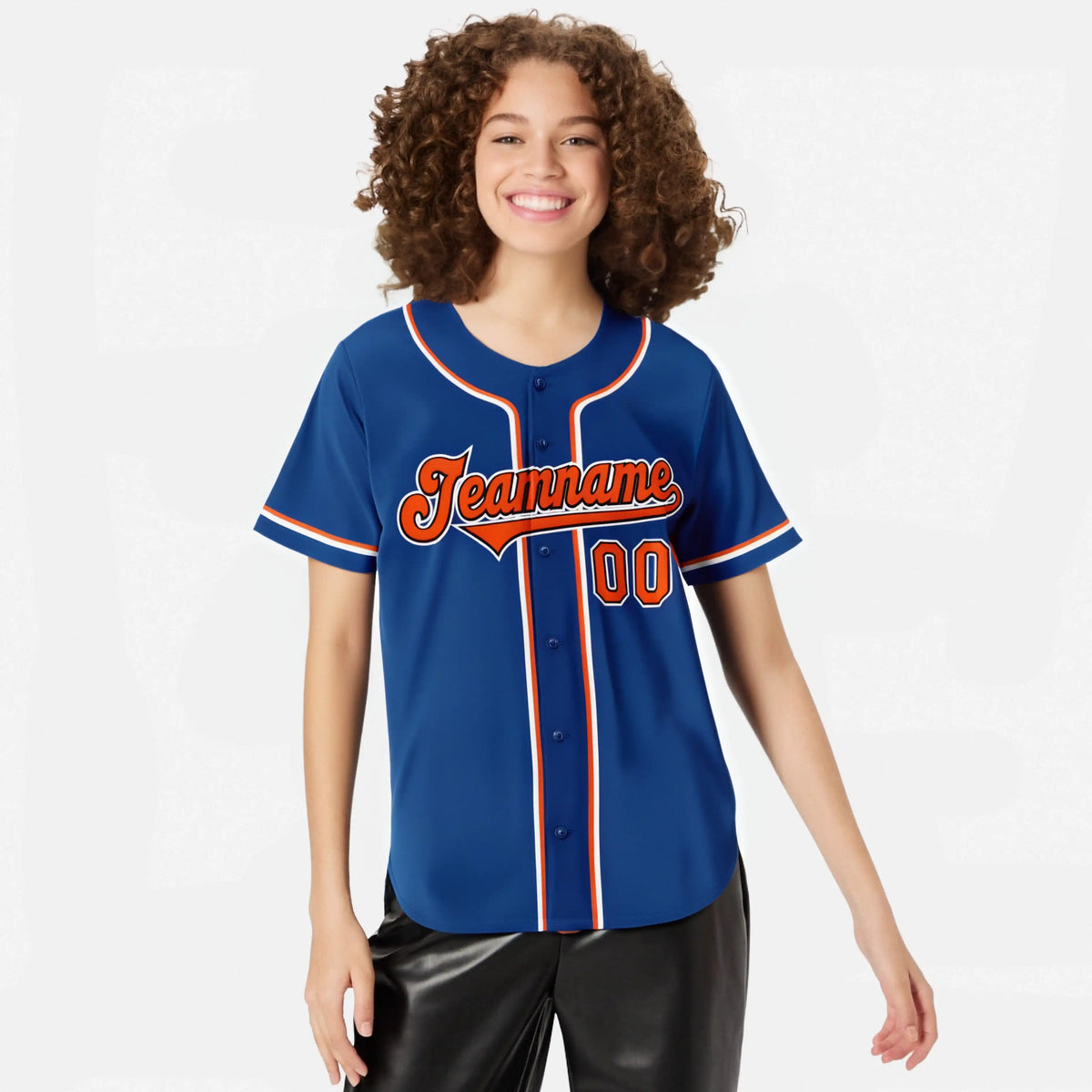 Custom Royal Blue Orange White Authentic Baseball Jersey