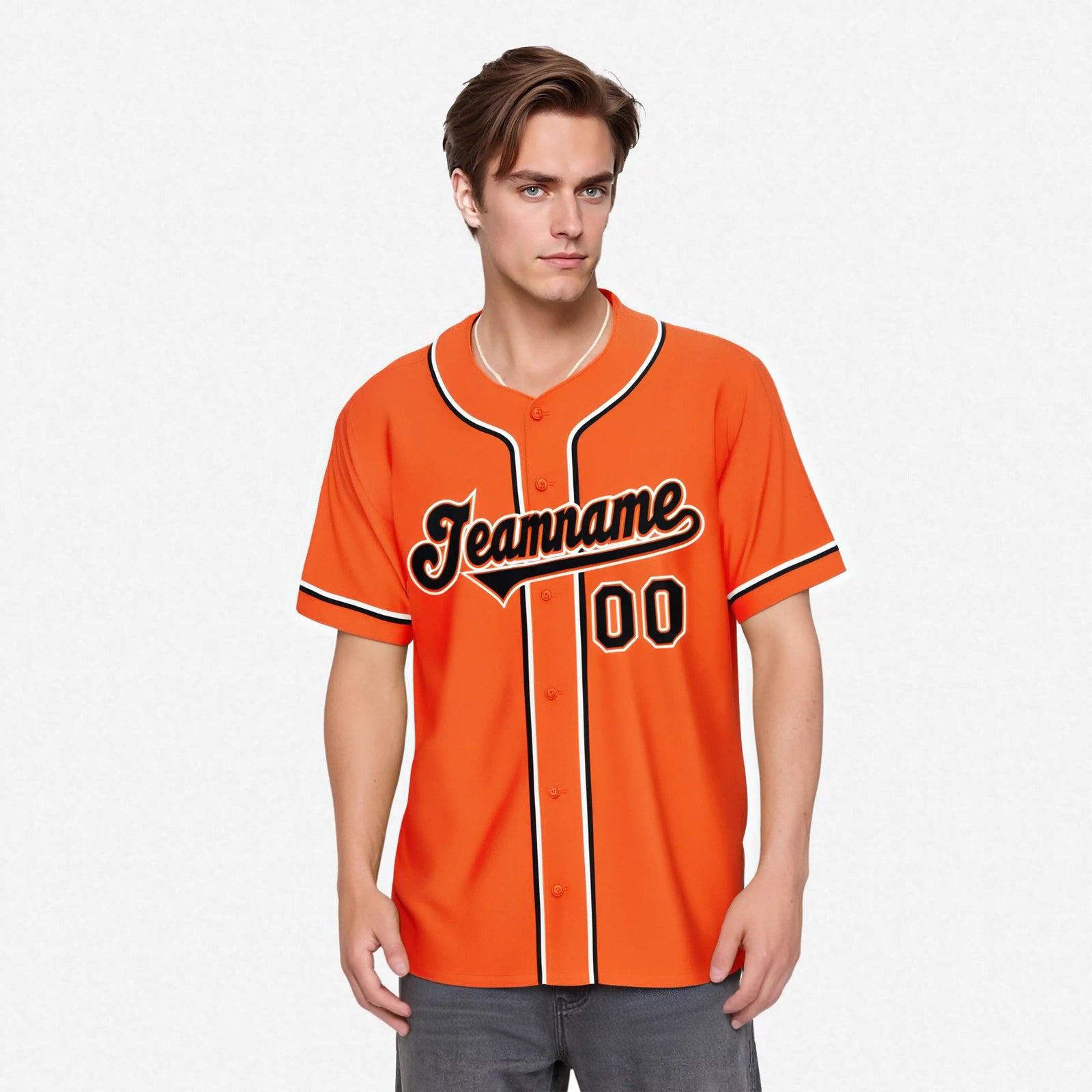 Custom Orange Black White Authentic Baseball Jersey