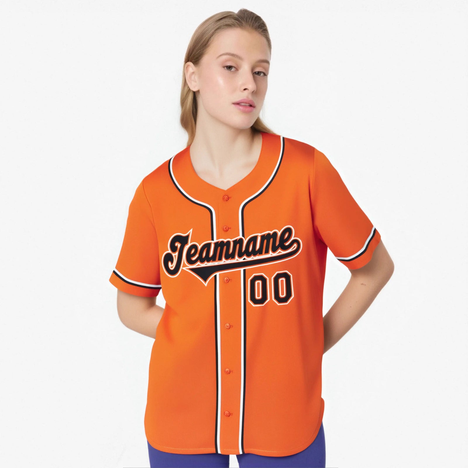 Custom Orange Black White Authentic Baseball Jersey