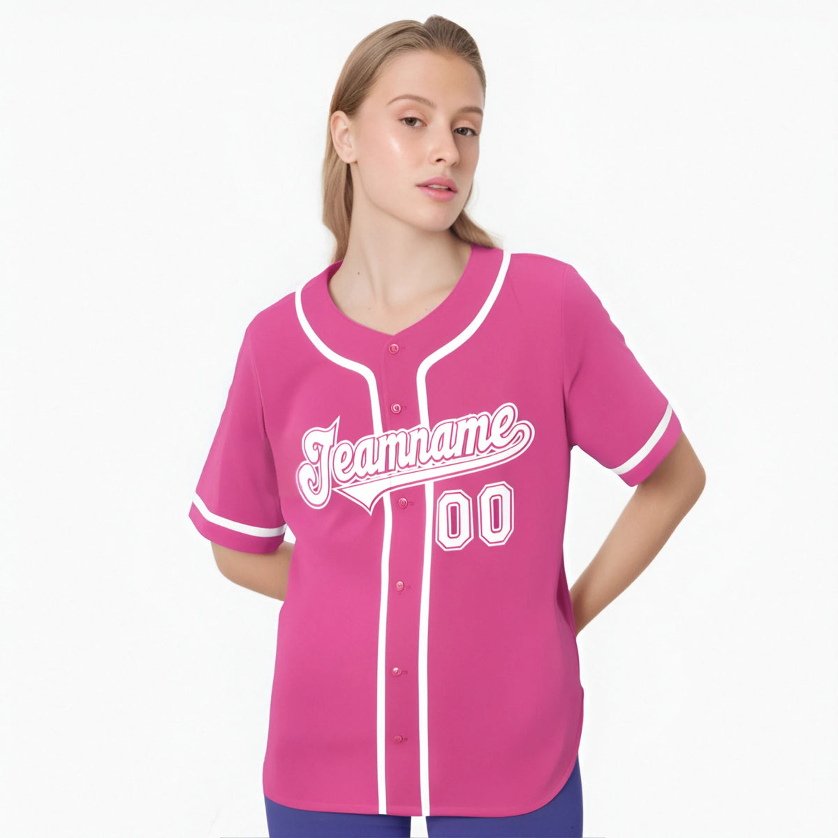 Custom Pink White Authentic Baseball Jersey