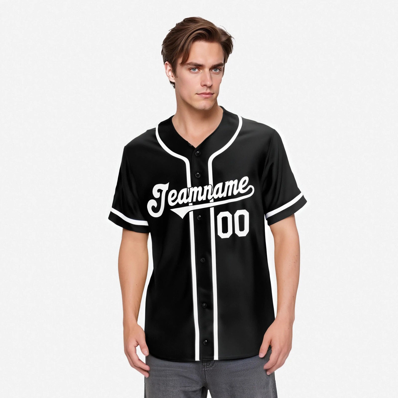 Custom Black White Authentic Baseball Jersey