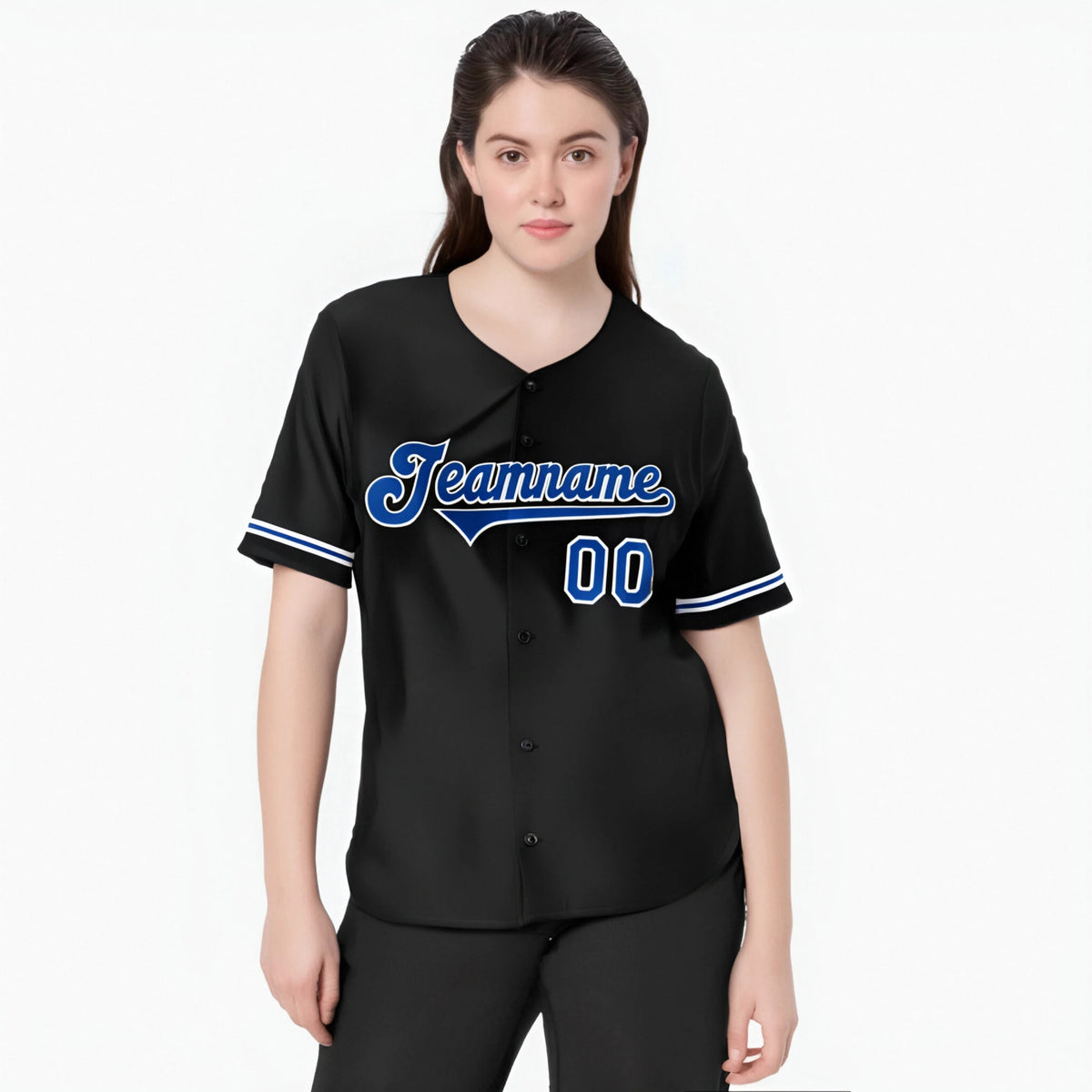 Custom Black Blue White Authentic Baseball Jersey