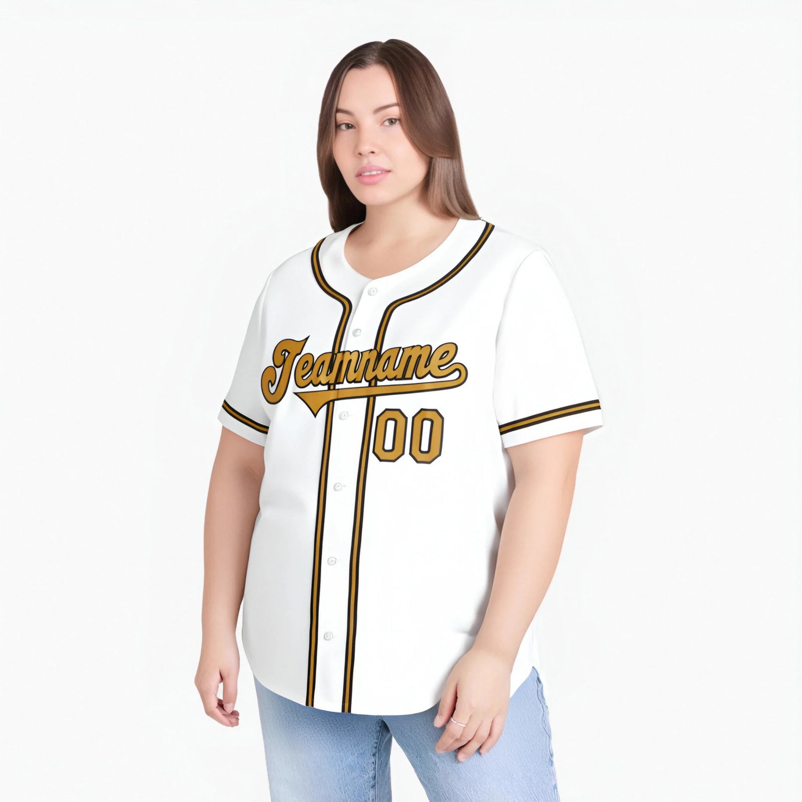 Custom White Old Gold Black Authentic Baseball Jersey
