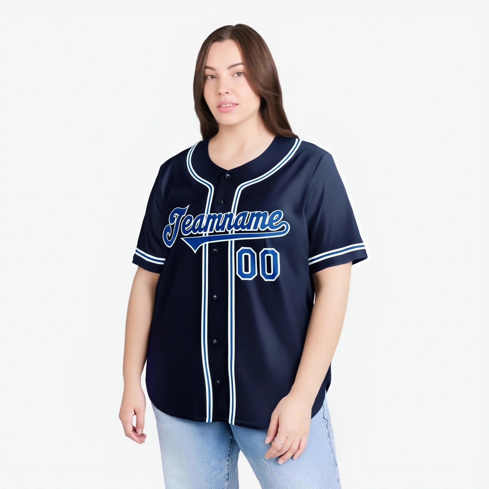 Custom Navy Blue White Authentic Baseball Jersey