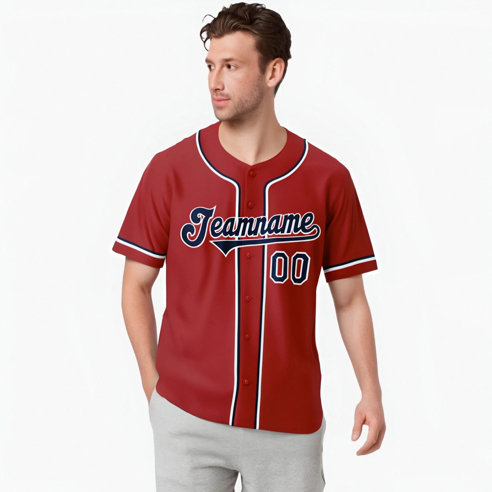 Custom Royal Red Navy White Authentic Baseball Jersey