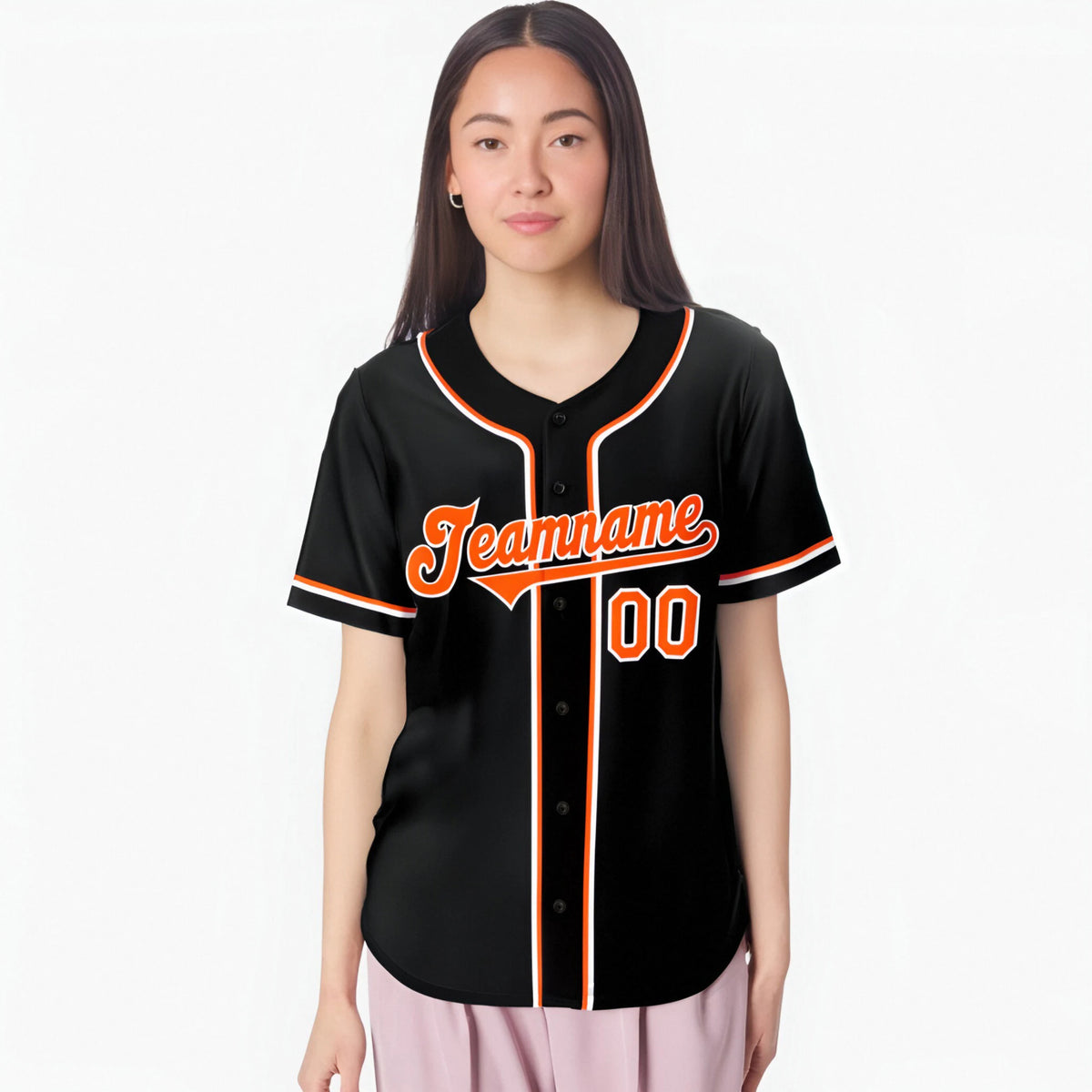 Custom Black Orange White Authentic Baseball Jersey