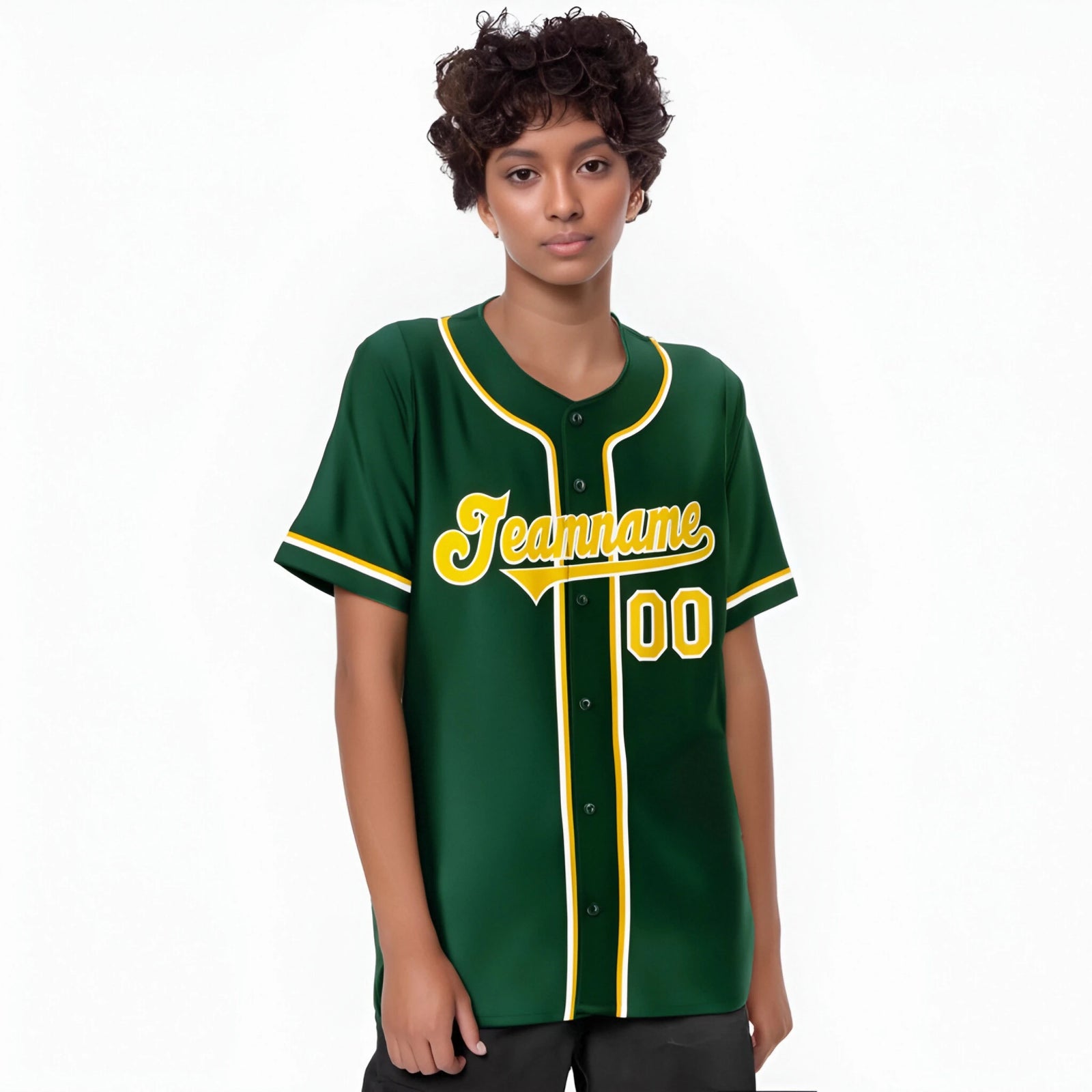 Custom Green Yellow White Authentic Baseball Jersey
