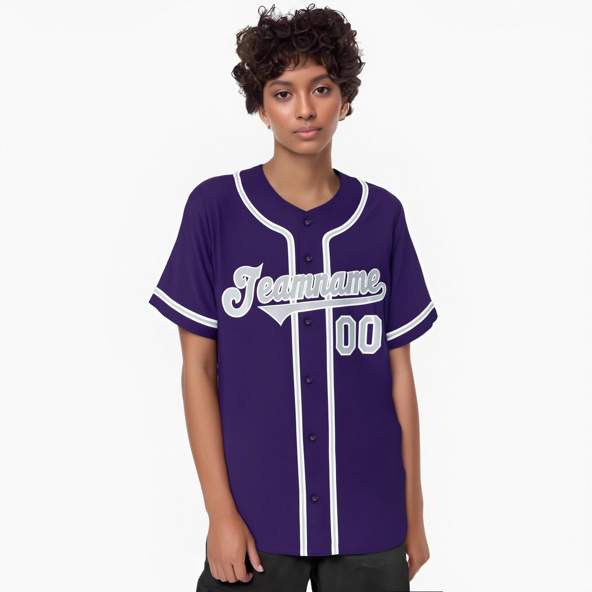 Custom Purple Gray White Authentic Baseball Jersey