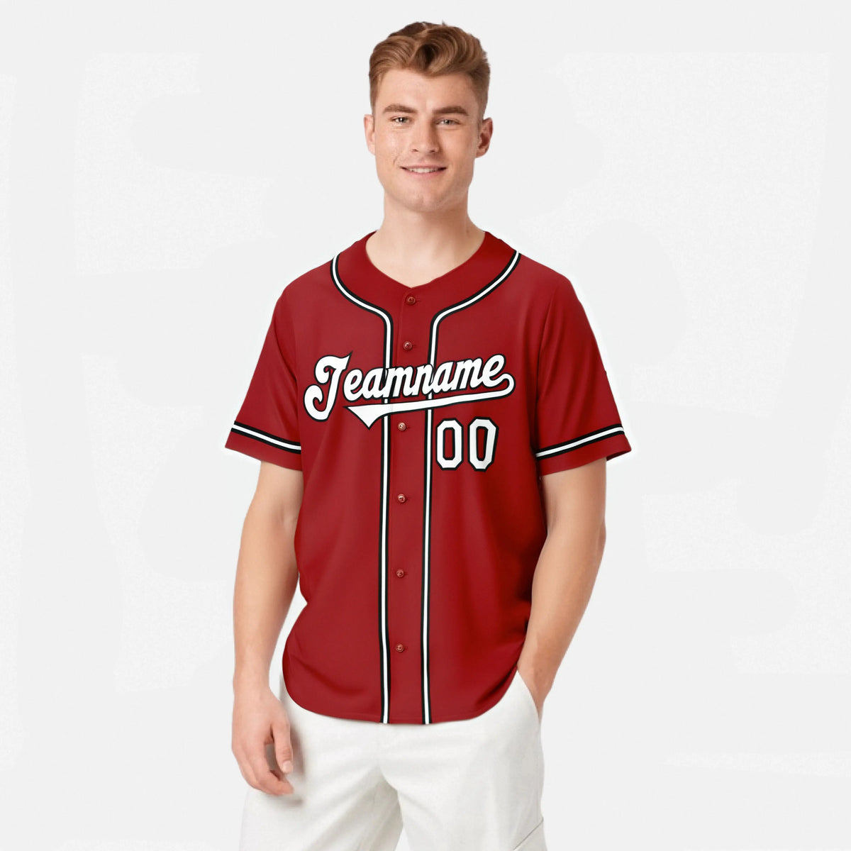 Custom Royal Red White Black Authentic Baseball Jersey