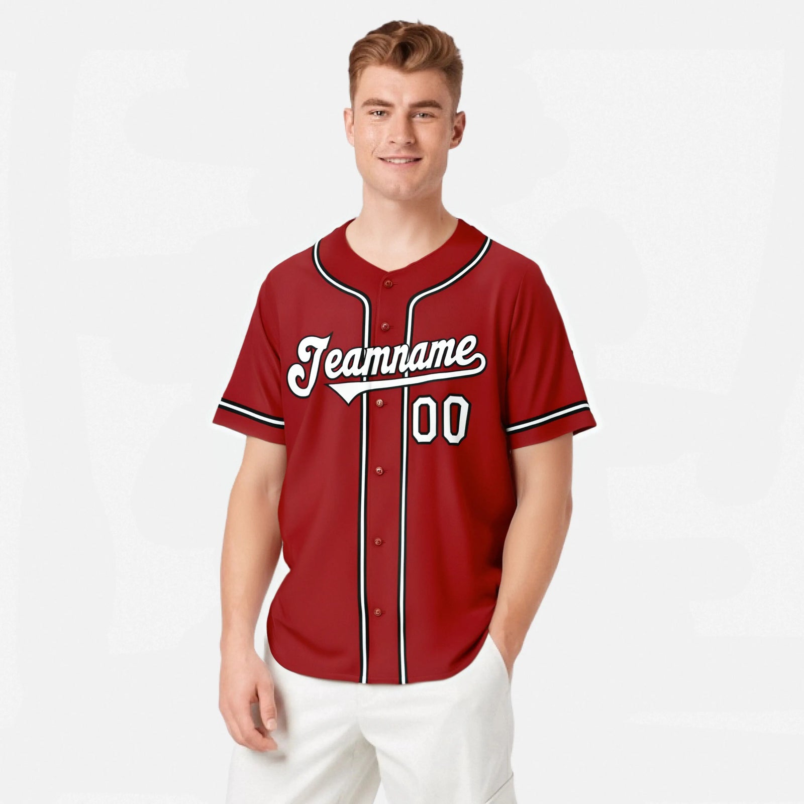 Custom Royal Red White Black Authentic Baseball Jersey