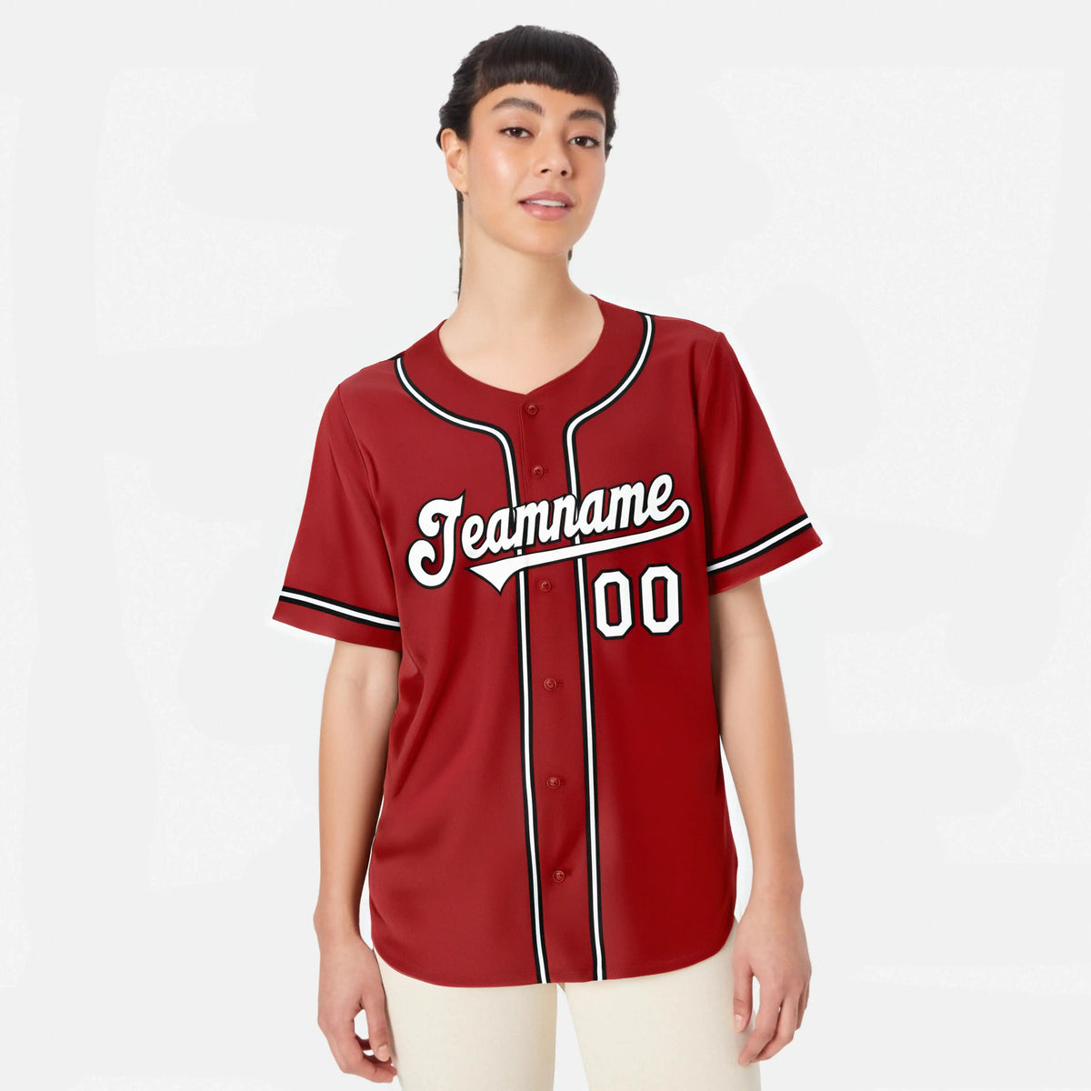 Custom Royal Red White Black Authentic Baseball Jersey