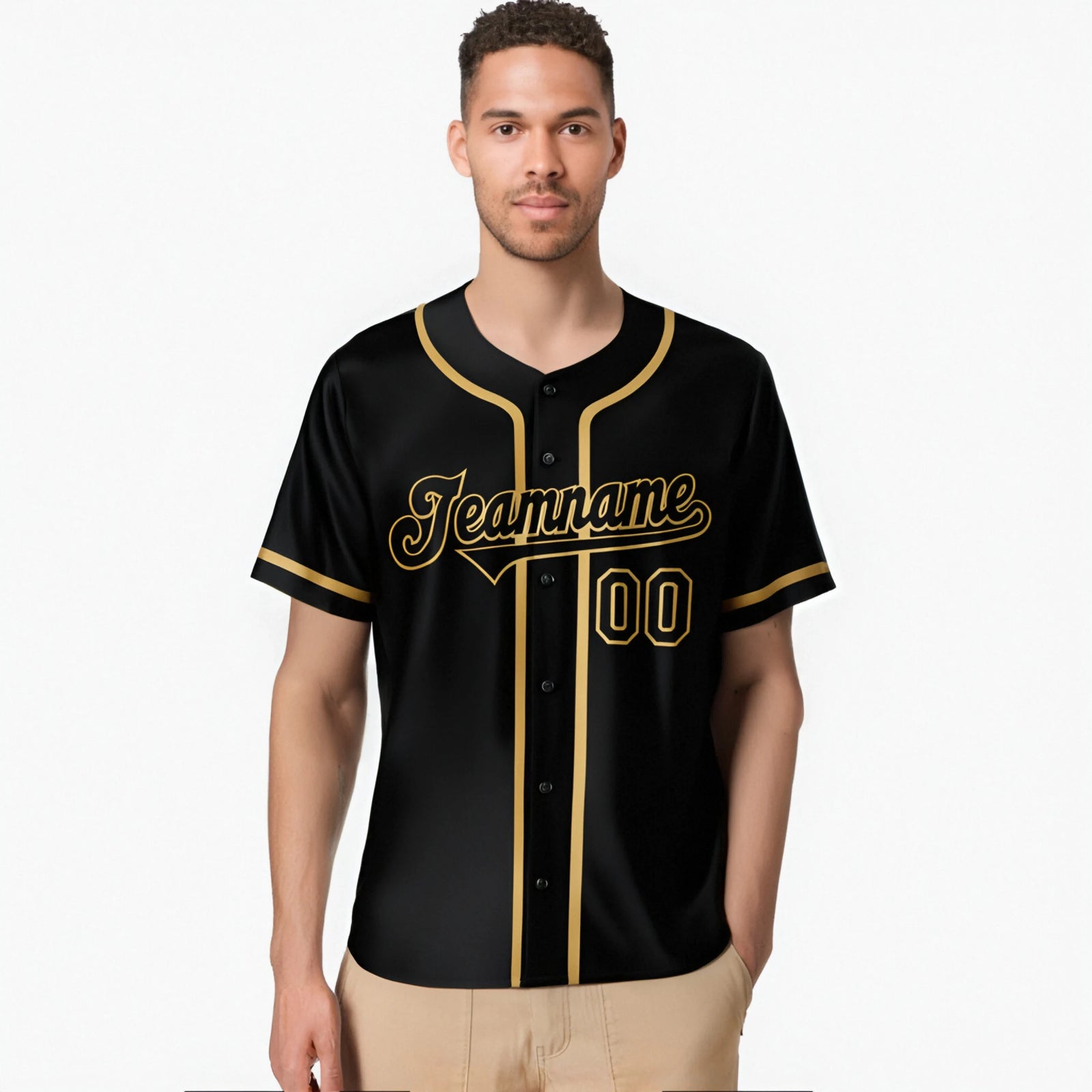 Custom Black Old Gold Authentic Baseball Jersey