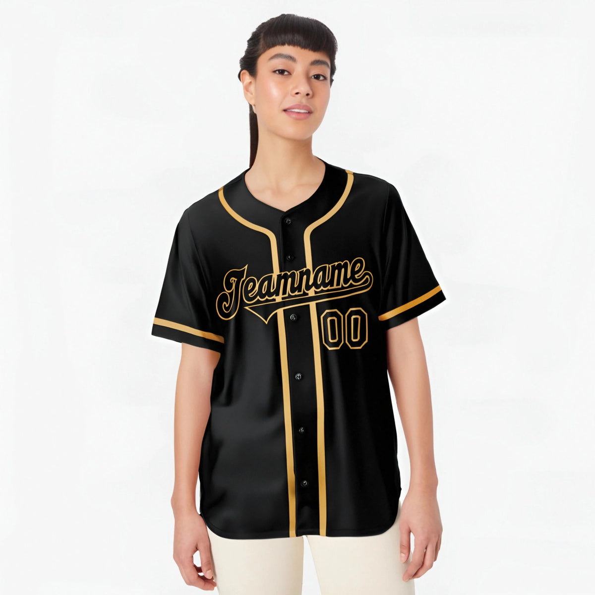 Custom Black Old Gold Authentic Baseball Jersey