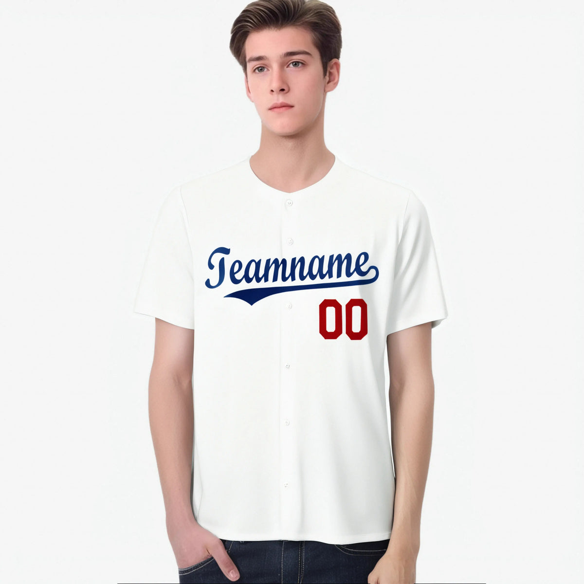 Custom White Royal Red Authentic Baseball Jersey