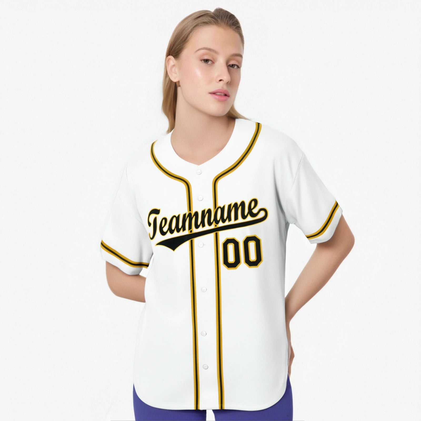 Custom White Black Yellow Authentic Baseball Jersey