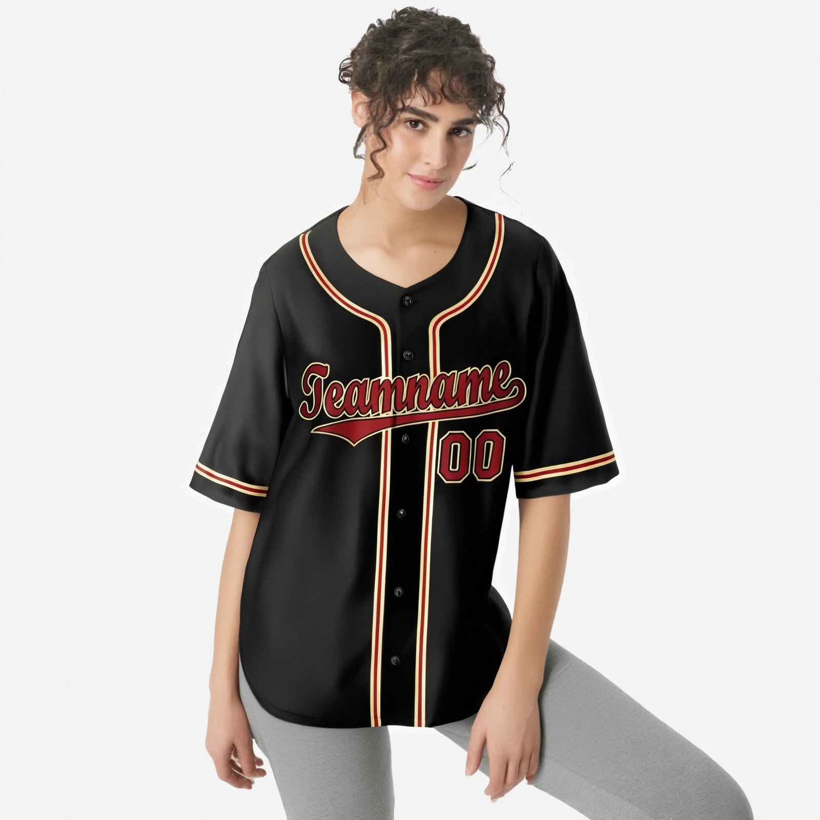 Custom Black Crimson Khaki Authentic Baseball Jersey