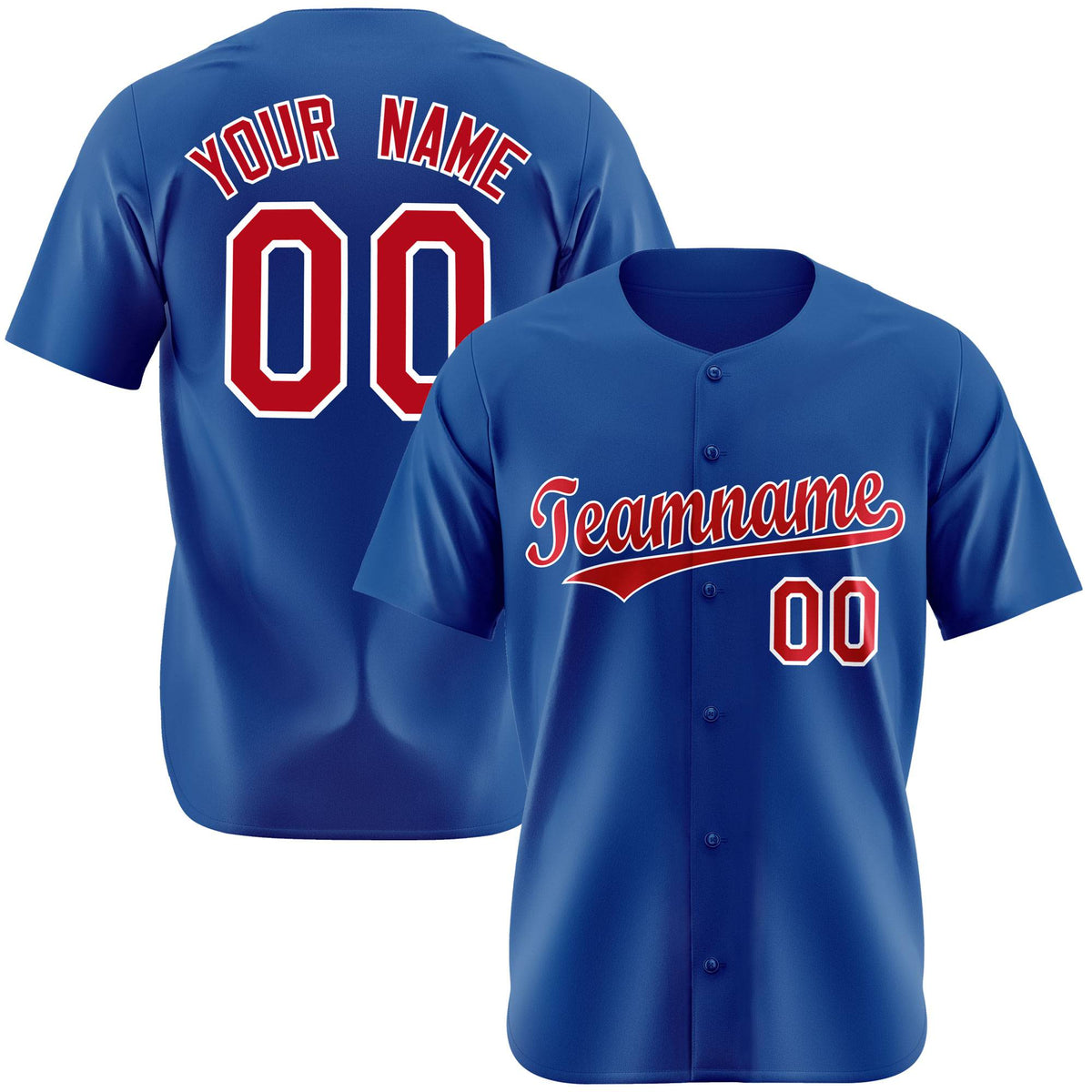 Custom Royal Blue Red Authentic Baseball Jersey