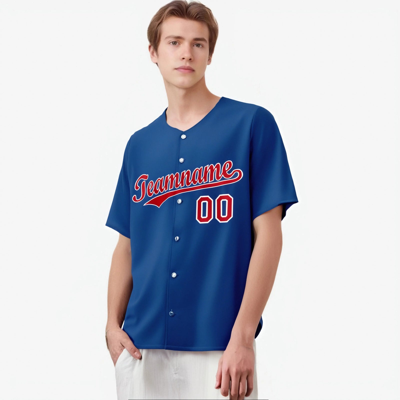 Custom Royal Blue Red Authentic Baseball Jersey