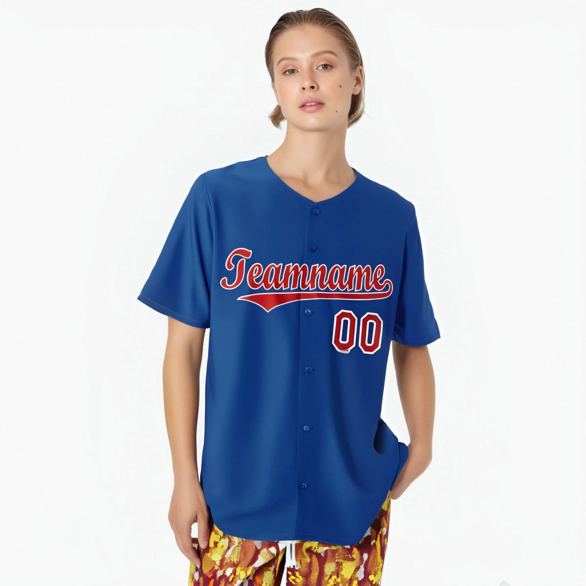 Custom Royal Blue Red Authentic Baseball Jersey