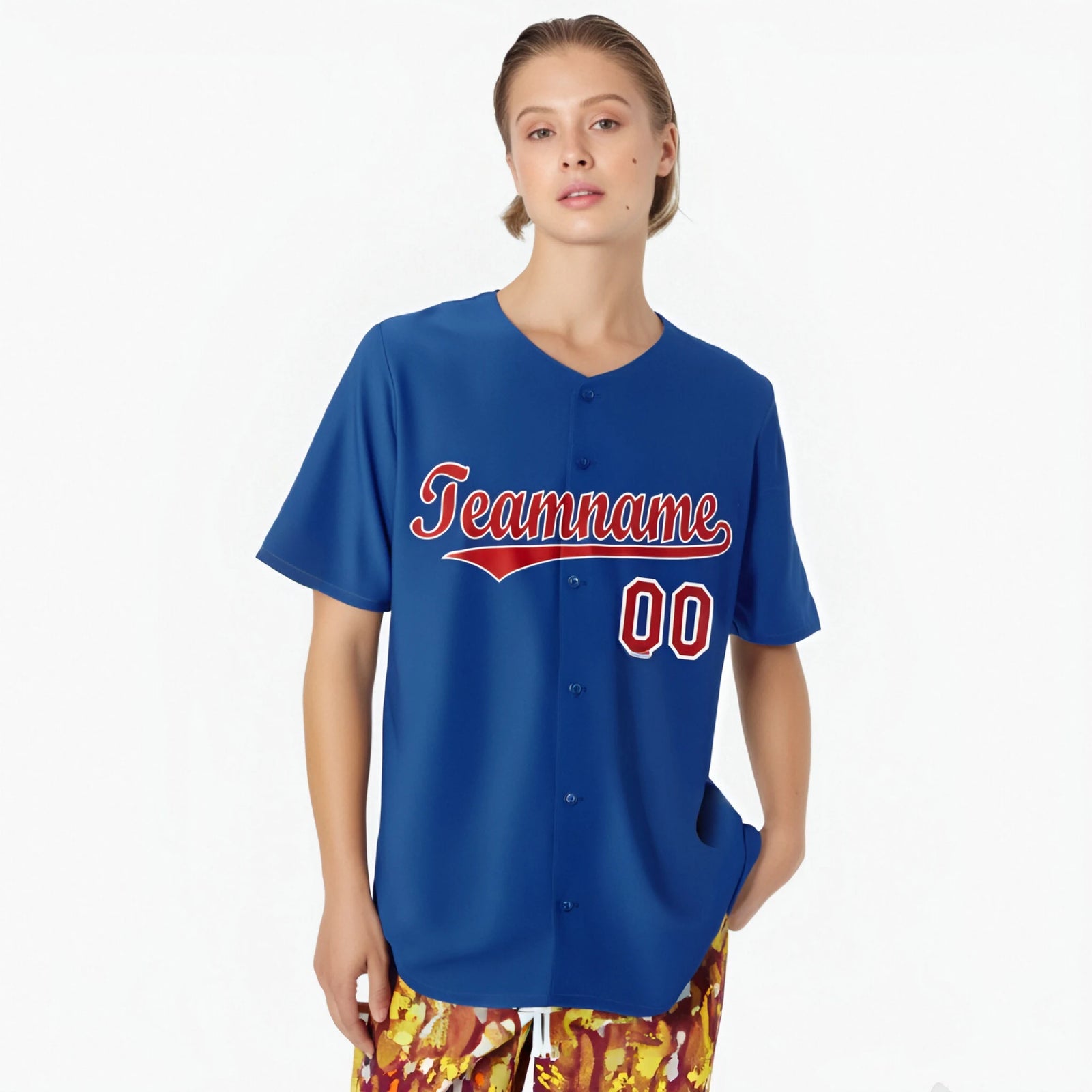 Custom Royal Blue Red Authentic Baseball Jersey