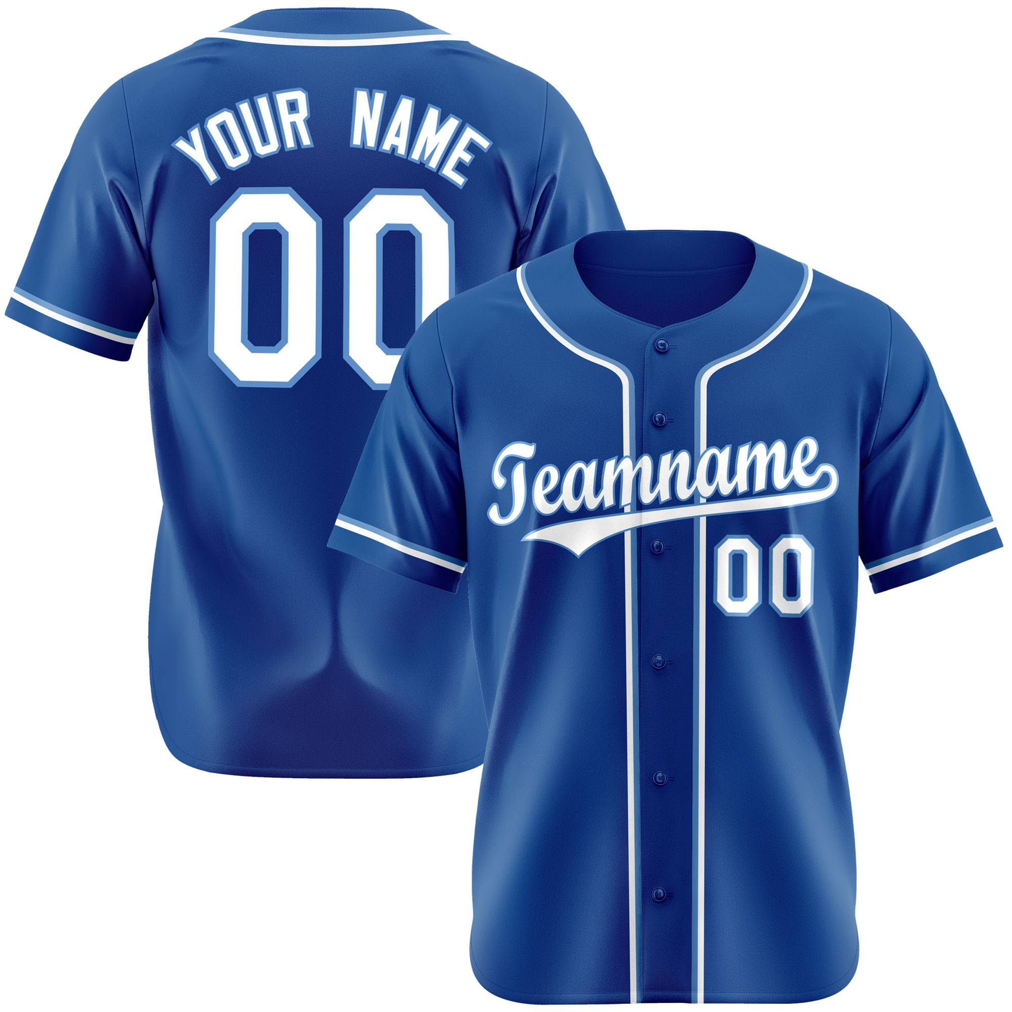 Custom Royal Blue White Authentic Baseball Jersey