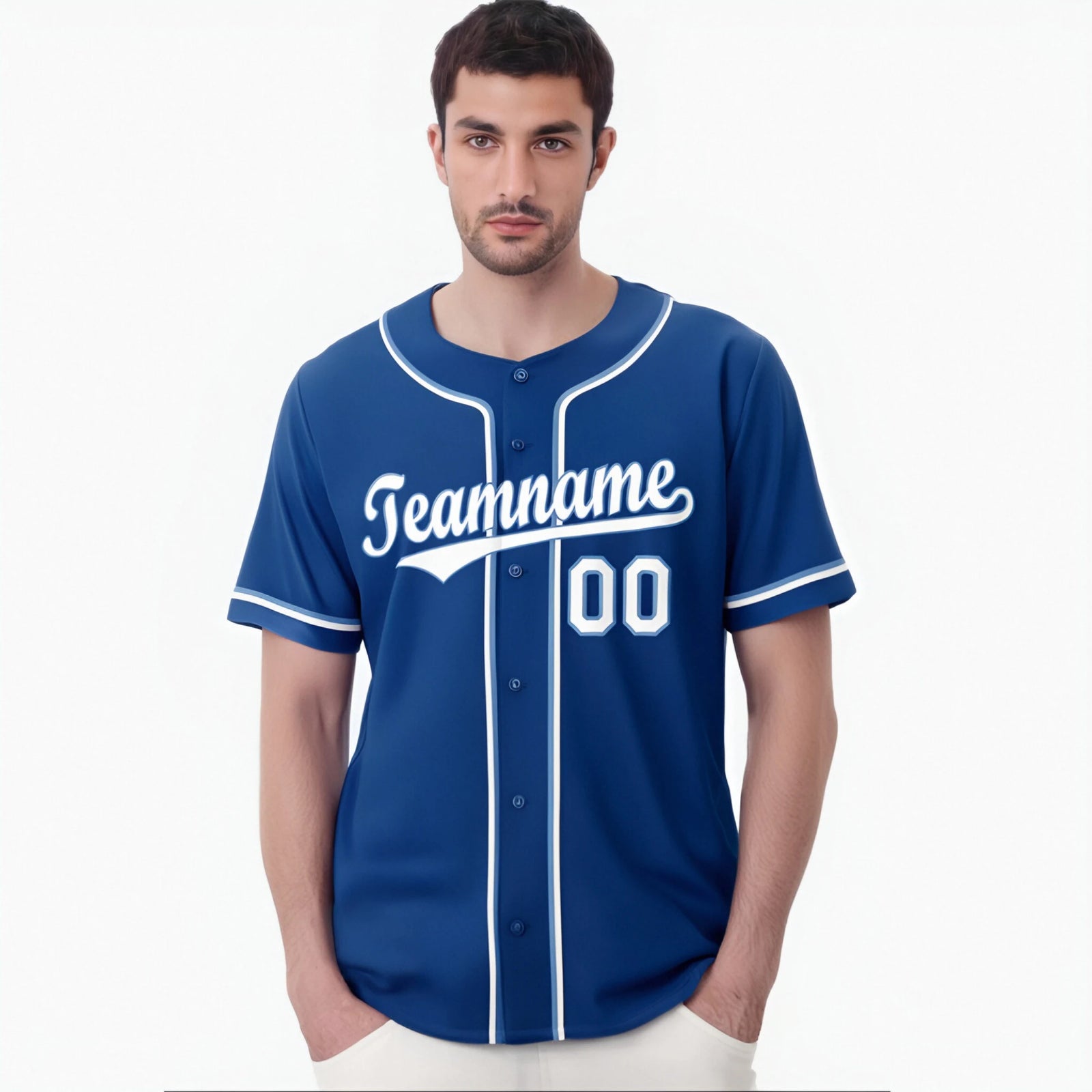 Custom Royal Blue White Authentic Baseball Jersey