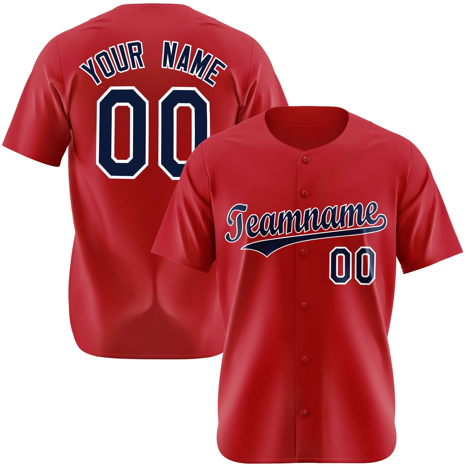 Custom Royal Red Navy White Authentic Baseball Jersey