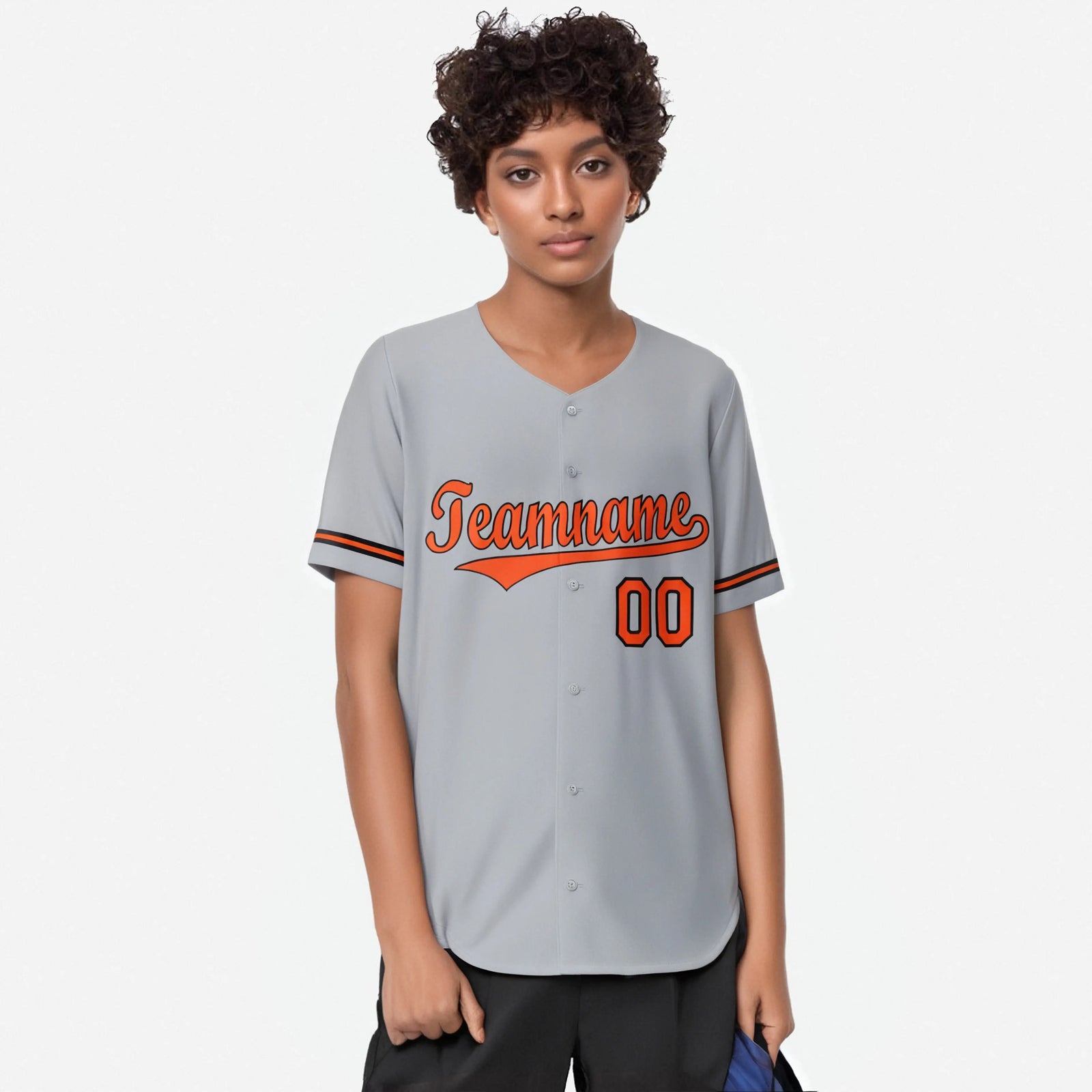 Custom Gray Orange Black Authentic Baseball Jersey