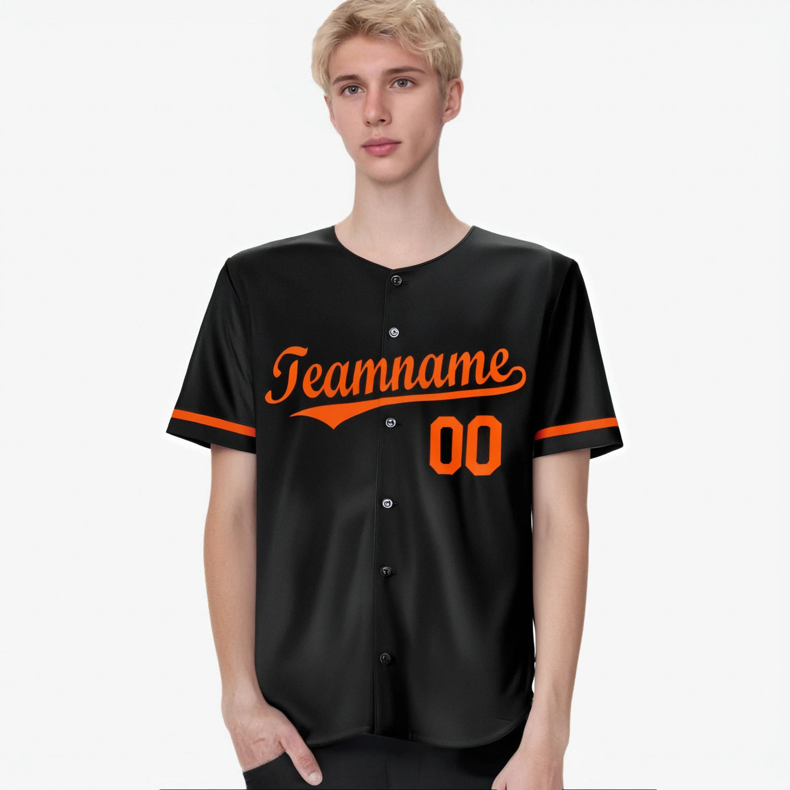 Custom Black Orange Authentic Baseball Jersey