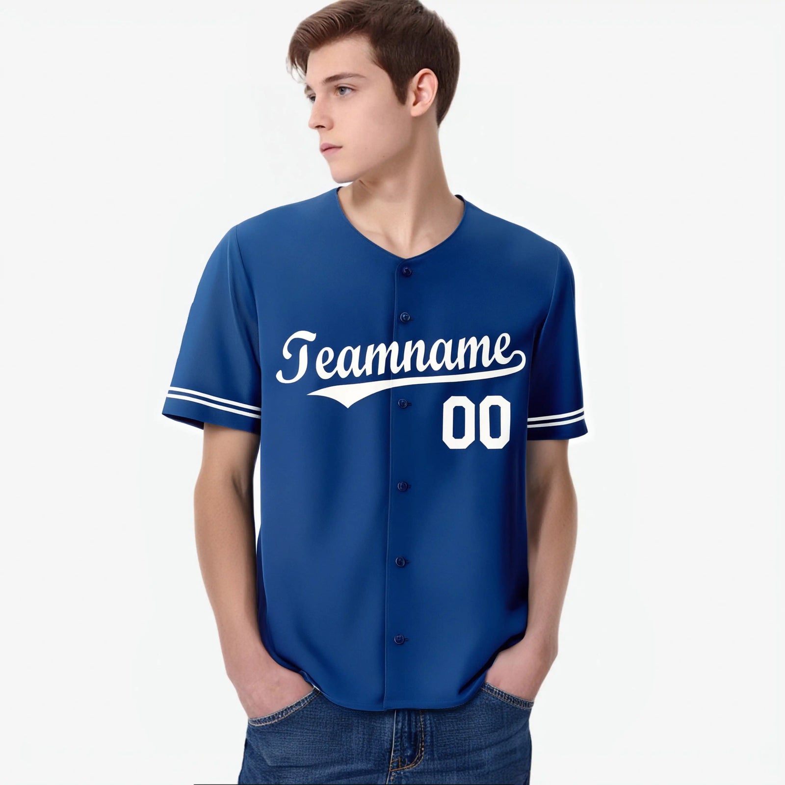 Custom Royal Blue White Authentic Baseball Jersey