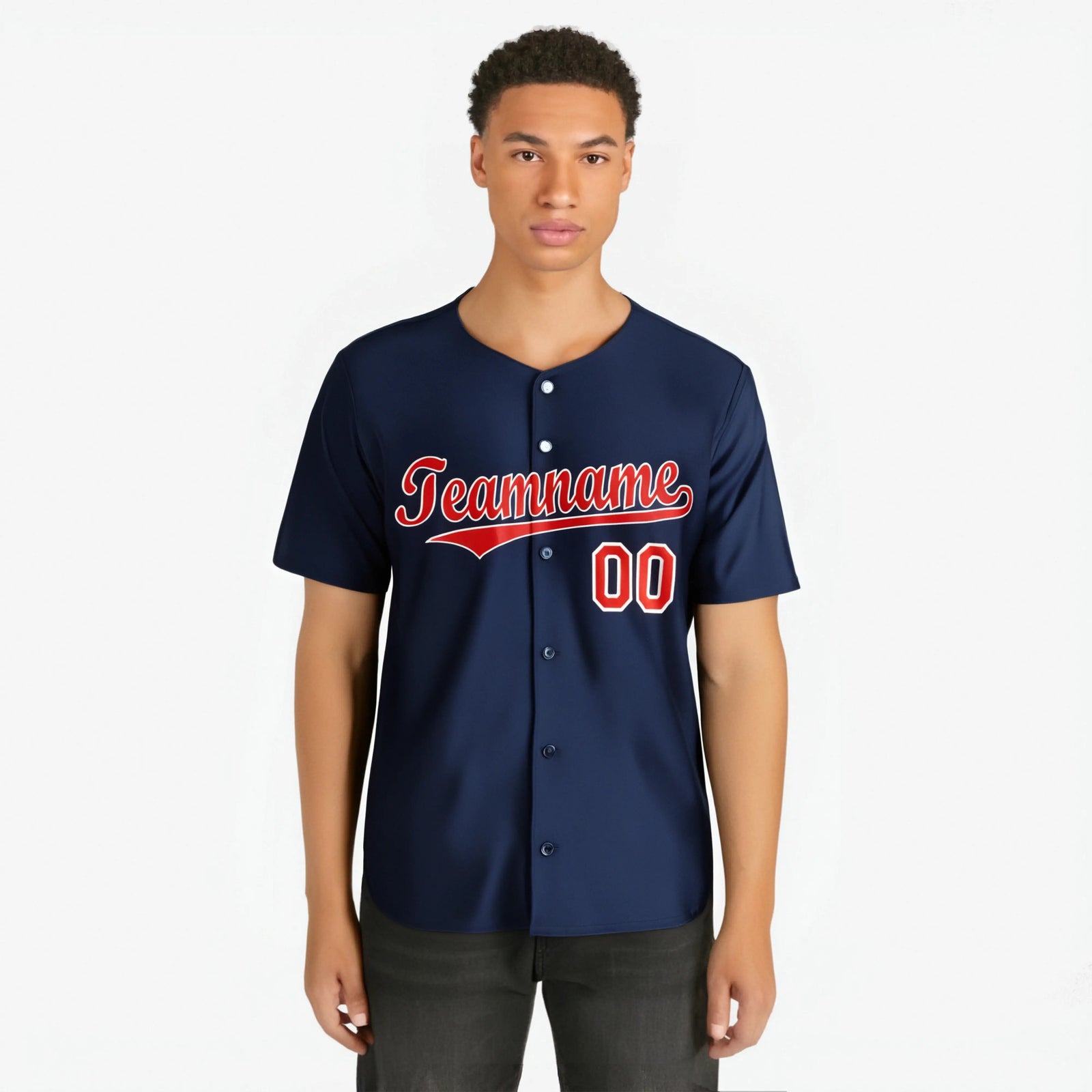 Custom Navy Royal Red Authentic Baseball Jersey