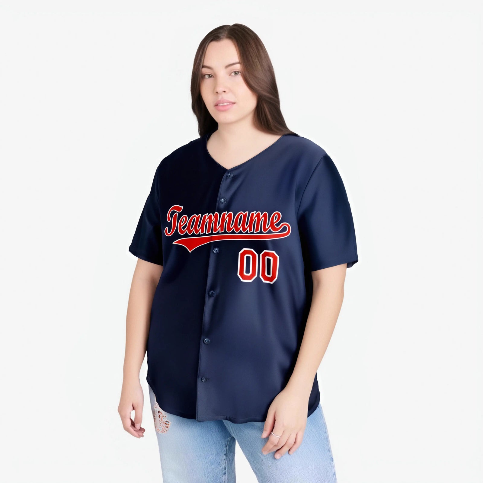 Custom Navy Royal Red Authentic Baseball Jersey