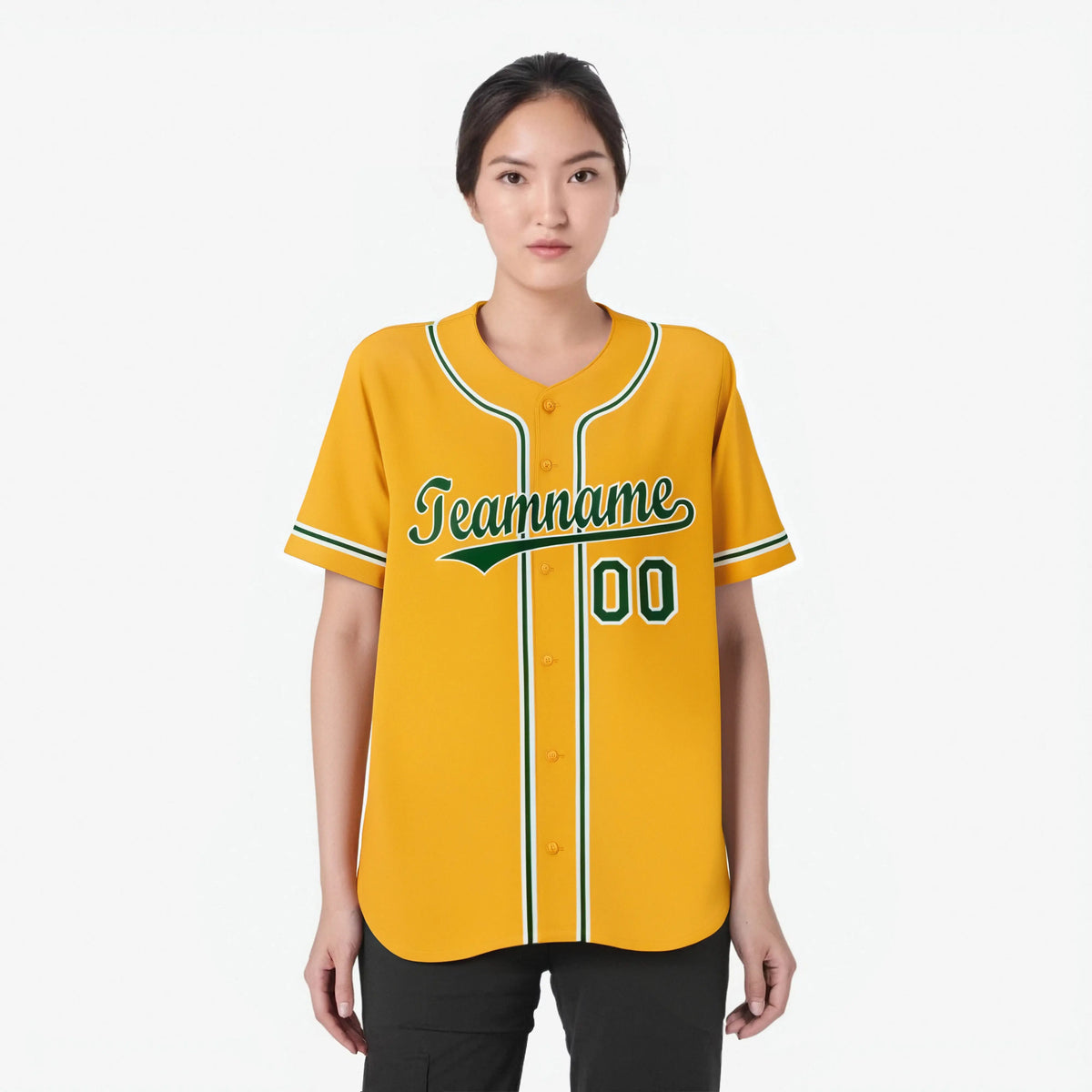 Custom Gold Green Authentic Baseball Jersey