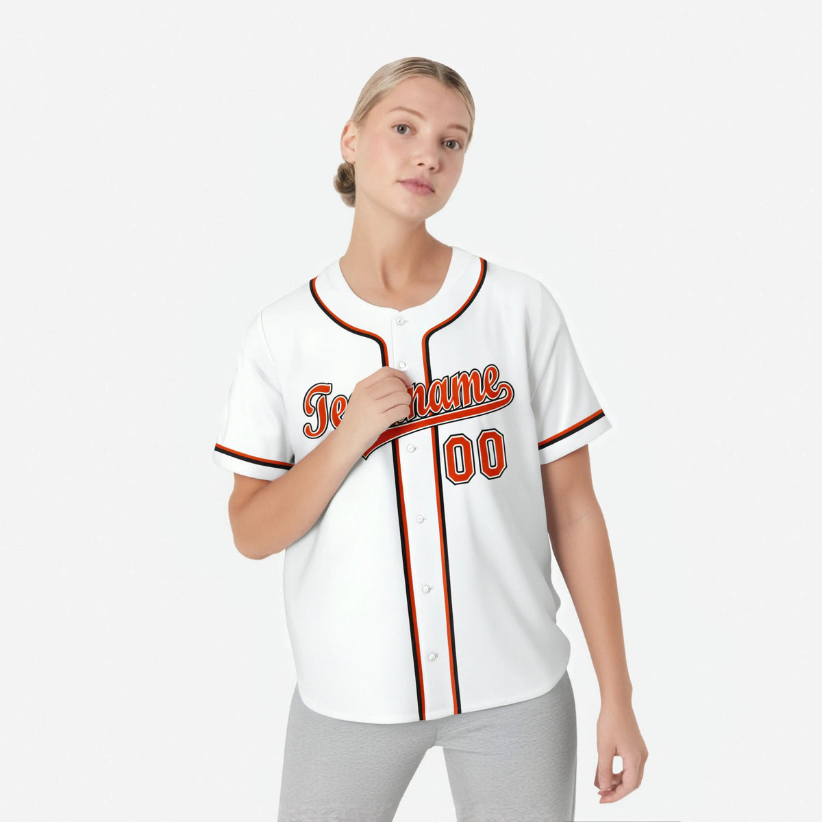 Custom White Orange Black Authentic Baseball Jersey