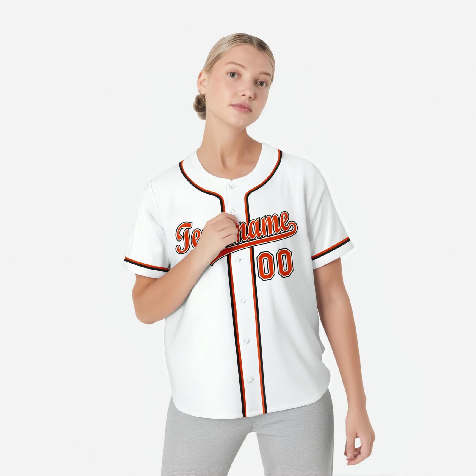 Custom White Orange Black Authentic Baseball Jersey