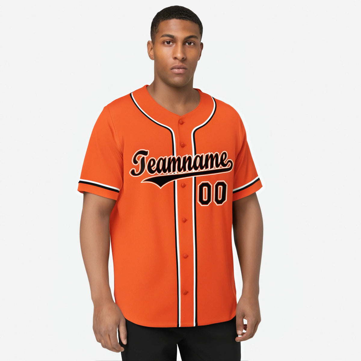 Custom Orange Black White Authentic Baseball Jersey