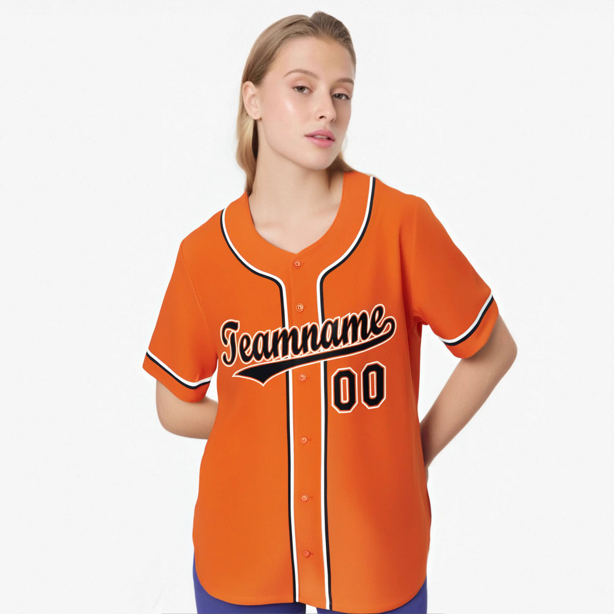 Custom Orange Black White Authentic Baseball Jersey