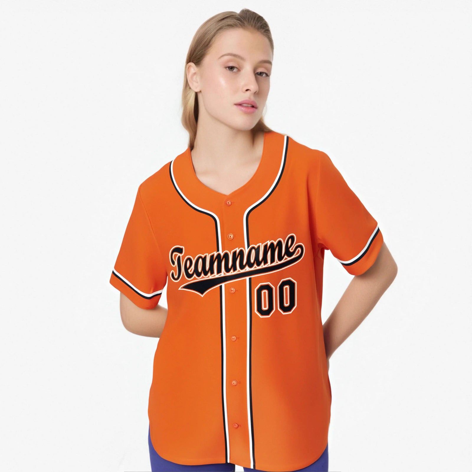 Custom Orange Black White Authentic Baseball Jersey