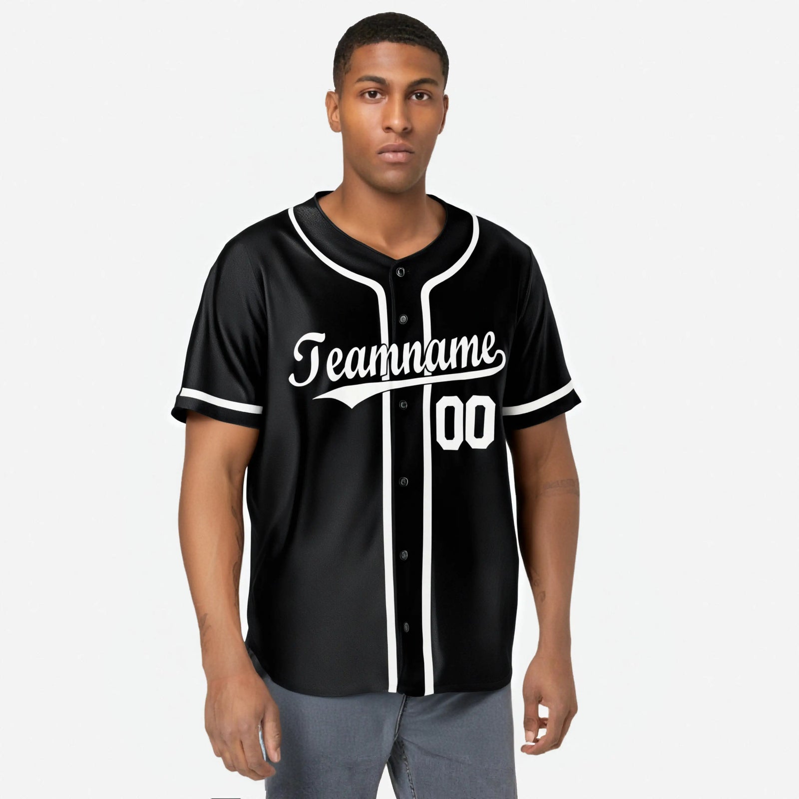 Custom Black White Authentic Baseball Jersey