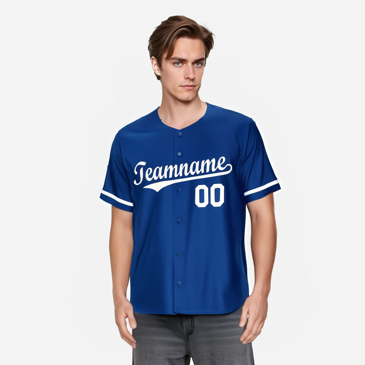 Custom Royal Blue White Authentic Baseball Jersey