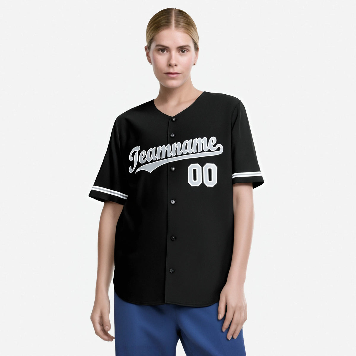 Custom Black Gray-White Authentic Baseball Jersey