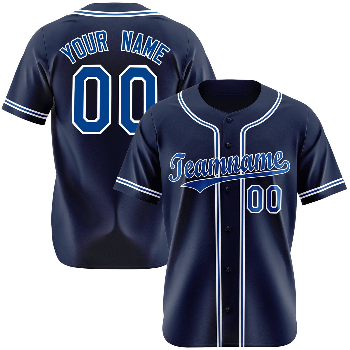 Custom Navy Blue White Authentic Baseball Jersey