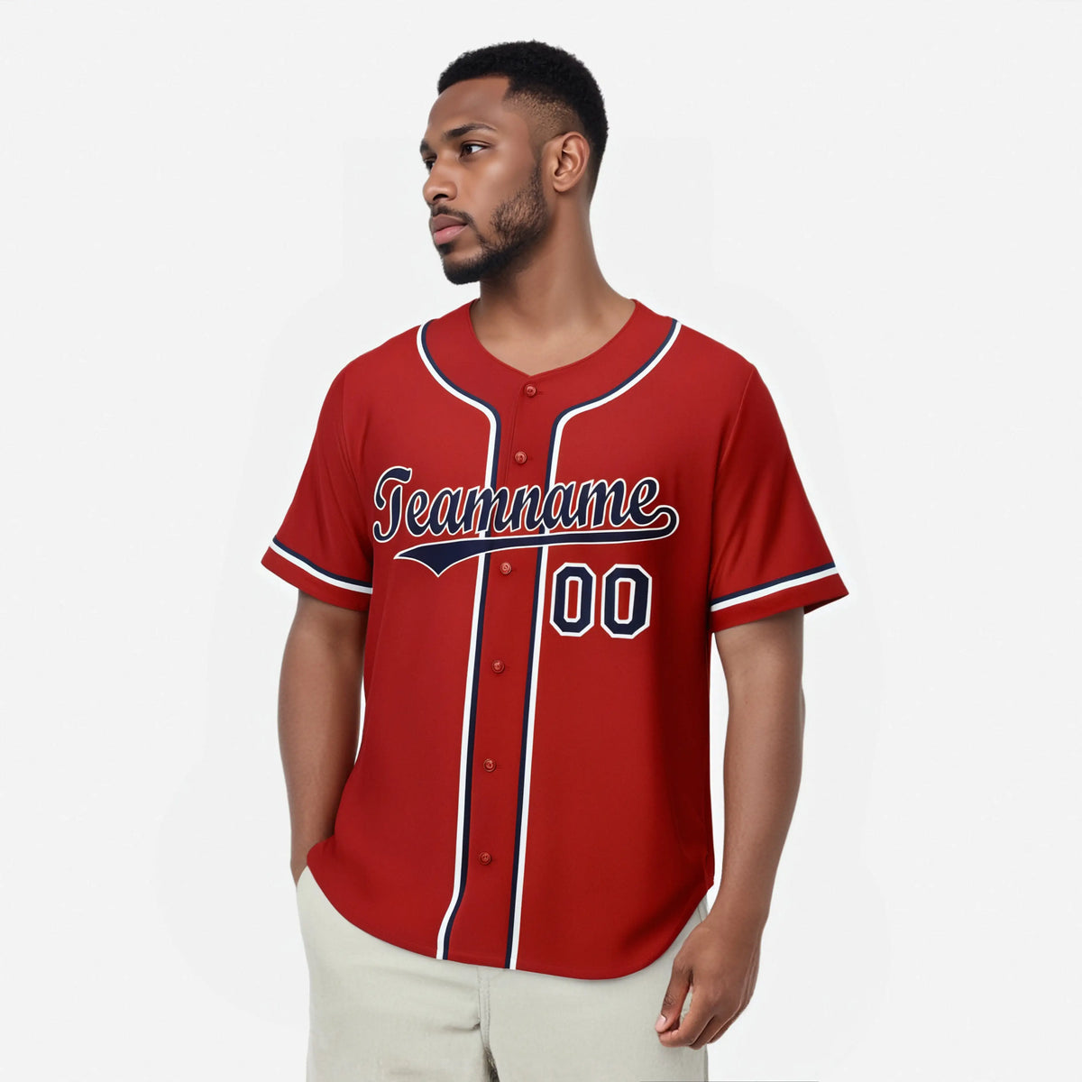 Custom Royal Red Navy White Authentic Baseball Jersey