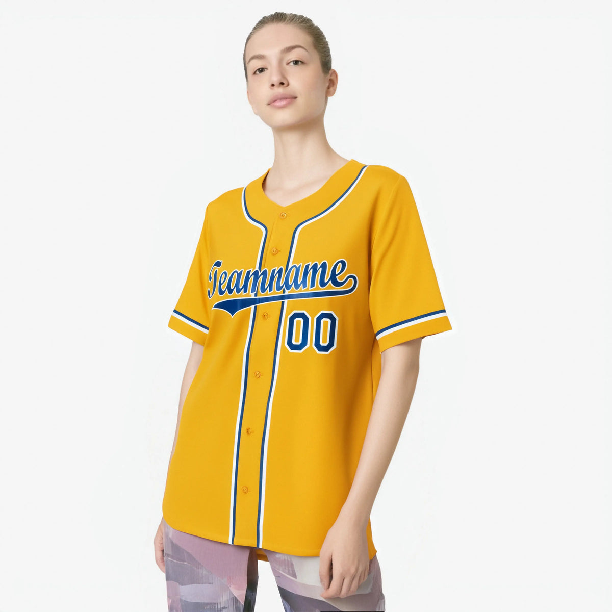 Custom Gold Blue White Authentic Baseball Jersey