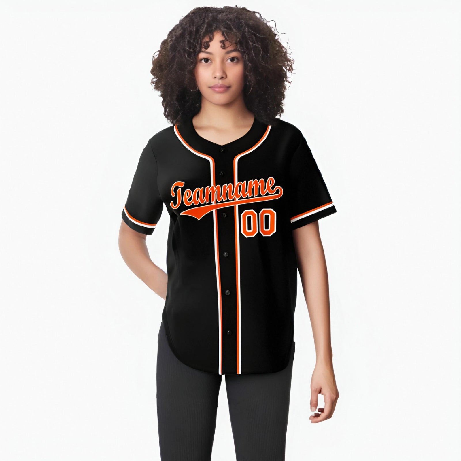 Custom Black Orange White Authentic Baseball Jersey