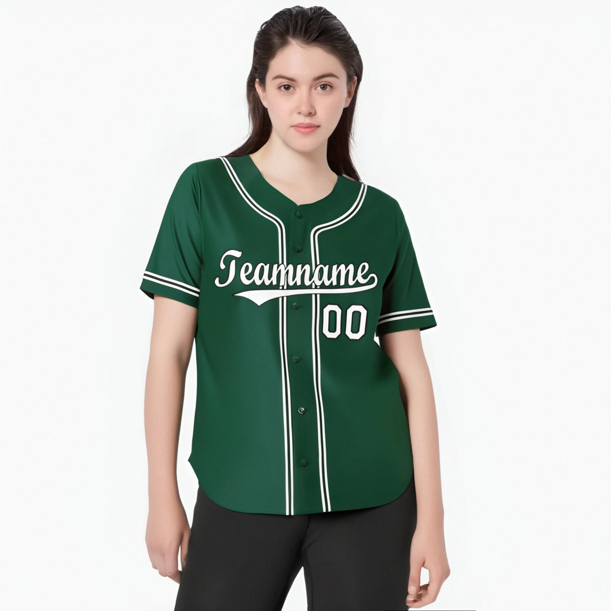Custom Green White Black Authentic Baseball Jersey